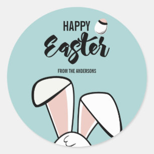 Redondo Adesivo de Coelhinhos de Páscoa