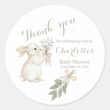 Adesivo de Coelho Floral Boho Sage