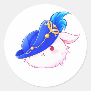 Redondo Adesivo de Coelho Mágico Azul Fofo