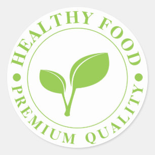 Redondo Adesivo de Comida Saudável de Qualidade Premium