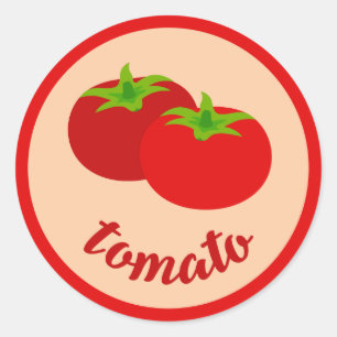 Redondo Adesivo de comida vegetal de tomate