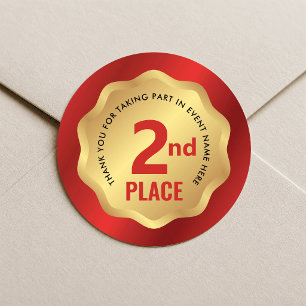 Redondo Adesivo de Competição de Medalha de Evento de 2º L