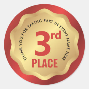 Redondo Adesivo de Competição de Medalha de Evento de 3º L