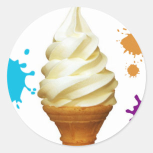 Redondo adesivo de cone icecream