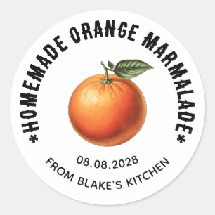 Redondo Adesivo de conserva de marmelada de laranja caseir