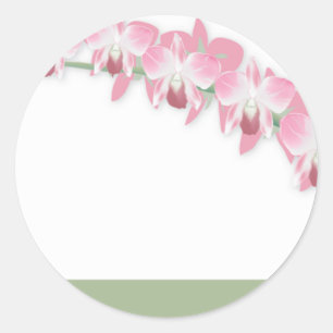 Redondo Adesivo de convite para orquídeas de casamento