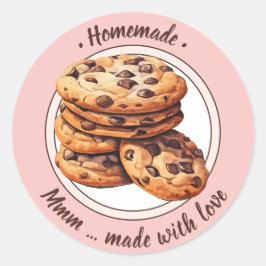 Redondo Adesivo de cookies de cor d'água de texto personal