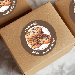 Redondo Adesivo de cookies de cor d'água de texto personal