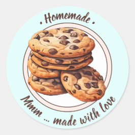 Redondo Adesivo de cookies de cor d'água de texto personal