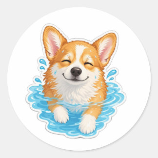 Redondo Adesivo de Corgi Fofo, Presente para Amantes de Cã