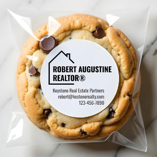 Redondo Adesivo de Corretor Masculino, Agente Imobiliário