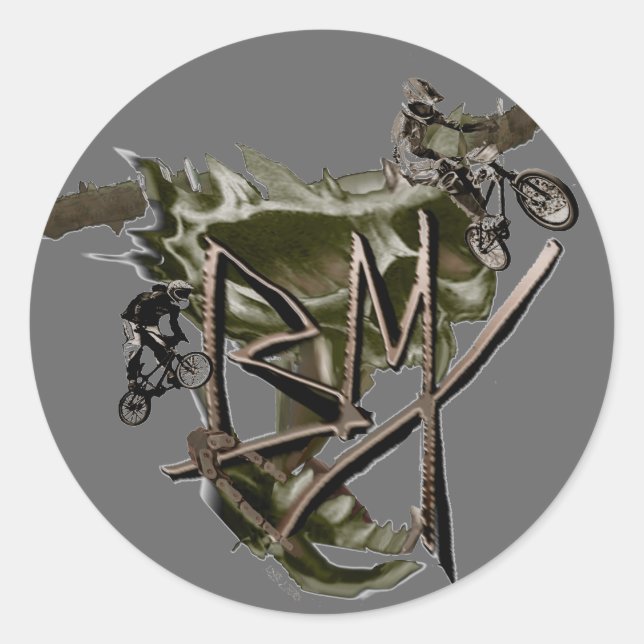 Redondo Adesivo de corridas BMX 1 (Frente)