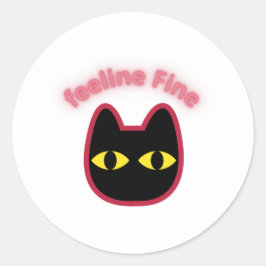 Redondo Adesivo de Corte de Gato Neon Sentindo-se Bem