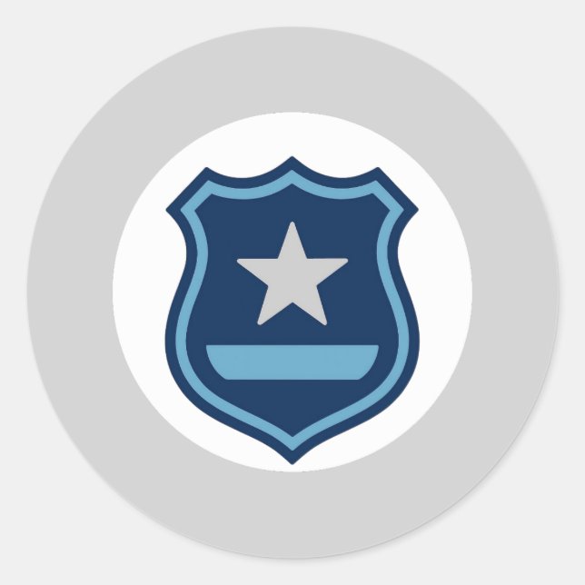 Redondo Adesivo de Crachá da Polícia (Frente)