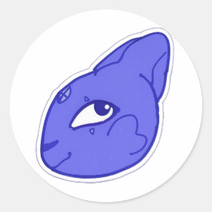 Redondo Adesivo de Criatura Fantástica Blue Kageko
