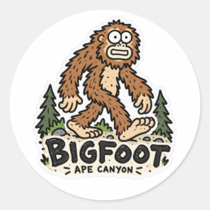 Redondo Adesivo de Cryptid Bigfoot Ape Canyon Washington