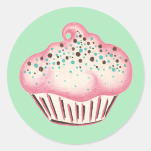 Redondo Adesivo de Cupcake