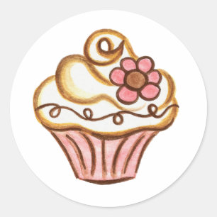 Redondo Adesivo de Cupcake