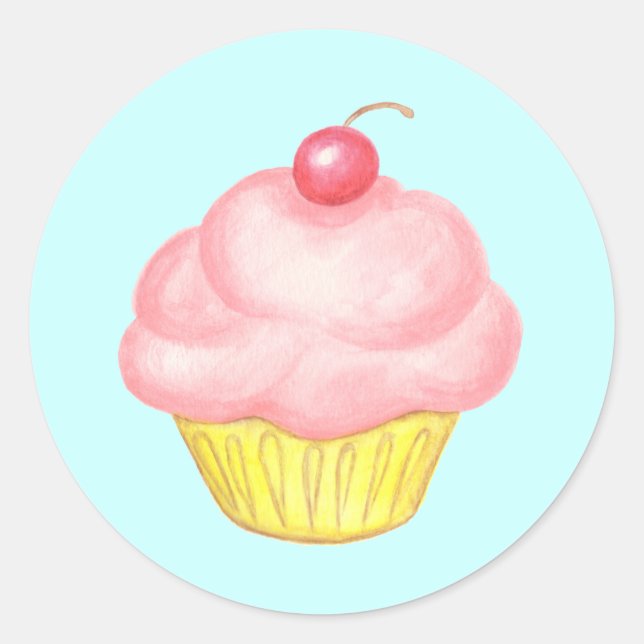 Redondo Adesivo de Cupcake (Frente)