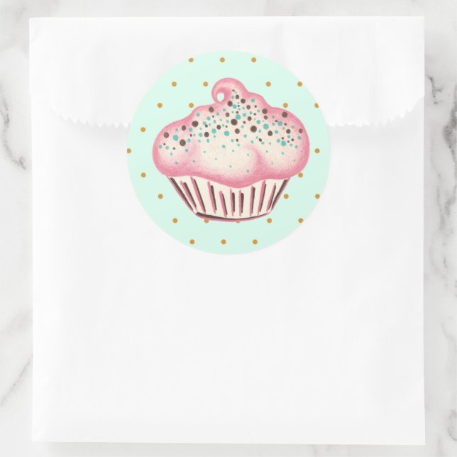 Redondo Adesivo de Cupcake (Bolsa)