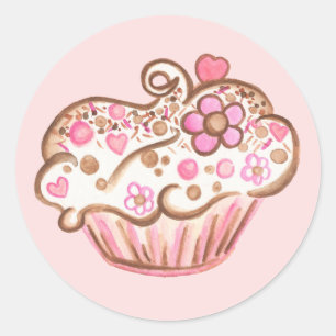 Redondo Adesivo de Cupcake