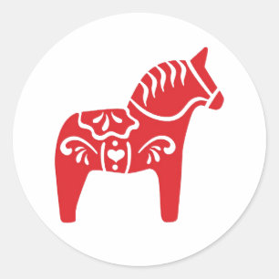 Redondo Adesivo de Dala Horse sueco