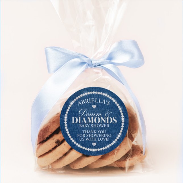 Redondo Adesivo de Denim e Diamantes (Criador carregado)
