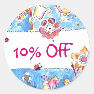 Redondo Adesivo de desconto