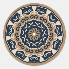 Redondo Adesivo de design de mandala colorido