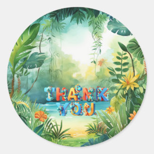 Redondo Adesivo de dinossauro bonito