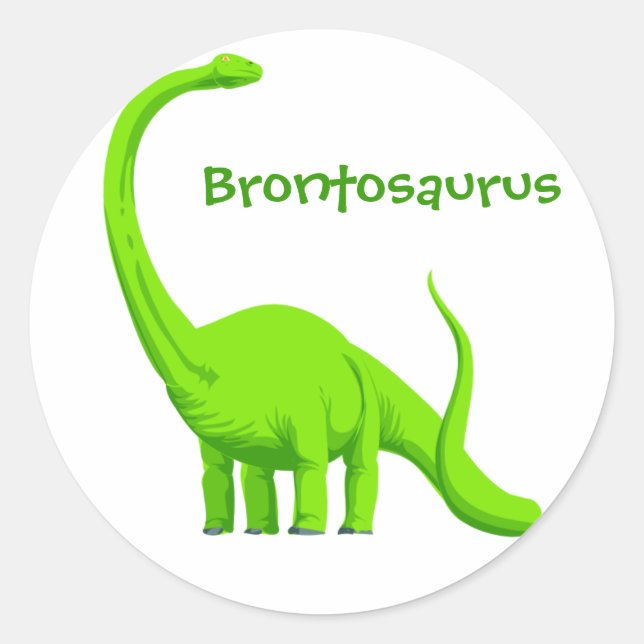 Redondo Adesivo de dinossauro Brontosaurus (Frente)