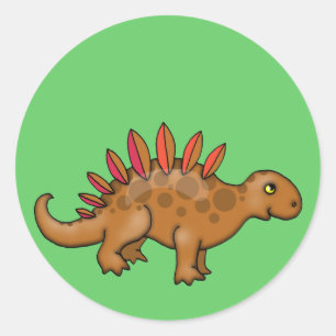 Redondo Adesivo de Dinossauro Fofo para Crianças