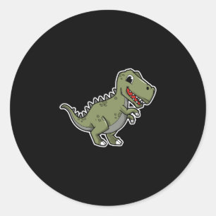 Redondo Adesivo de Dinossauro T-Rex Fofo – Dino de Desenho