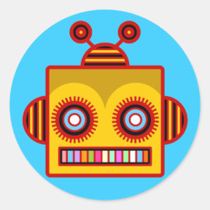 Redondo Adesivo de Diversão de Bee Robot