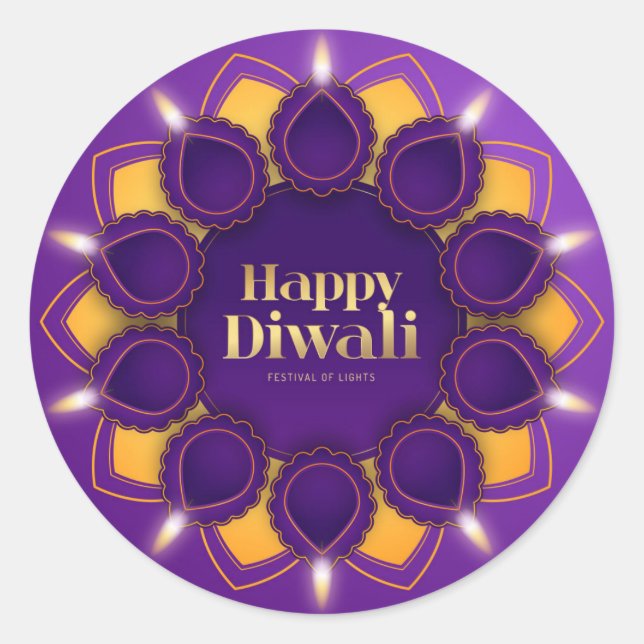 Redondo adesivo de Diwali (Frente)