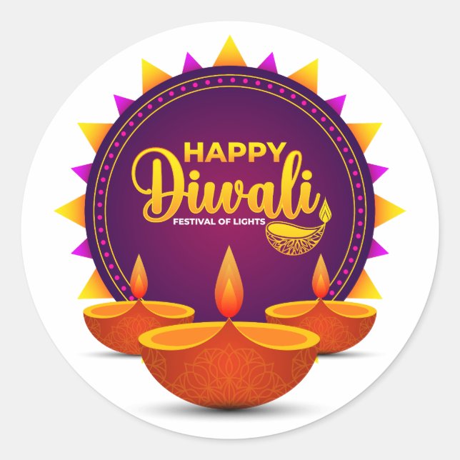 Redondo adesivo de Diwali (Frente)