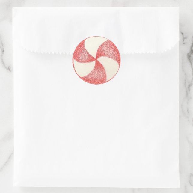 Redondo Adesivo de Doce de Natal de Hortelã (Bolsa)