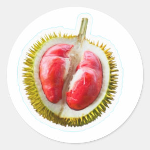 Redondo Adesivo de Durian Vermelho Exótico - Raro Rei das