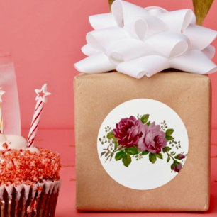 Redondo Adesivo de Elegância Rosa Repolho Vintage