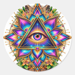 Redondo Adesivo de Emblema do Prisma de Lótus