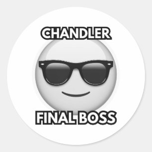 Redondo Adesivo de Emoji Legal do Chefe Final Chandler