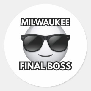 Redondo Adesivo de Emoji Legal do Chefe Final de Milwaukee