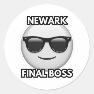 Redondo Adesivo de Emoji Legal do Chefe Final de Newark