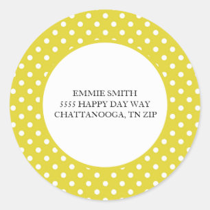 Redondo Adesivo de endereço do envelope de Bolinhas branc