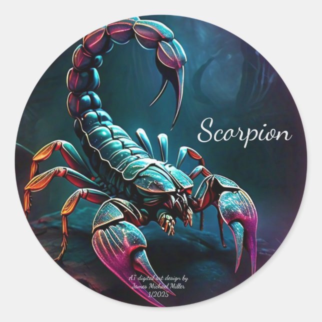 Redondo adesivo de entretenimento por James Michael Miller (Frente)