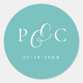 Redondo Adesivo de Envelope de Caligrafia de Casamento Cai