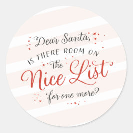 Redondo Adesivo de envelope de Natal da Lista Boa e Etique