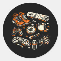 Adesivo de Equipamentos de Acampamento Vintage | A