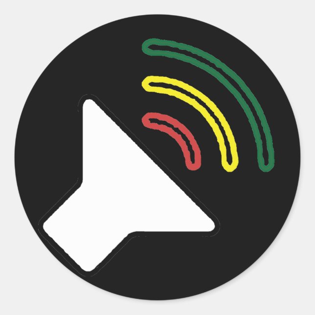 Redondo Adesivo de escuta do Reggae (Frente)