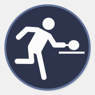 Redondo Adesivo de esporte de ping-pong divertido